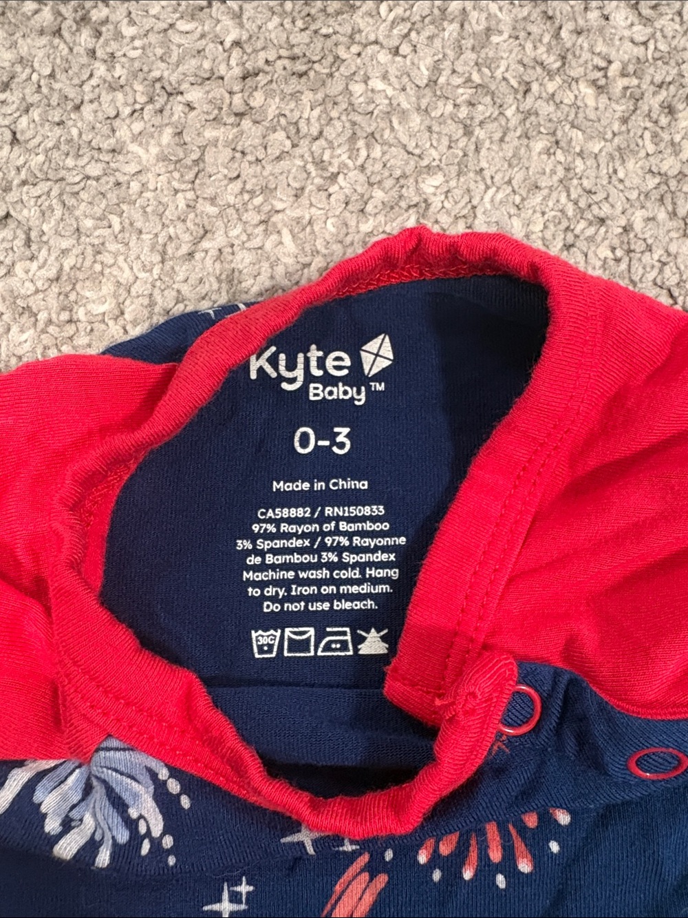 Kyte Baby Firework Print Romper - Picture 2 of 3